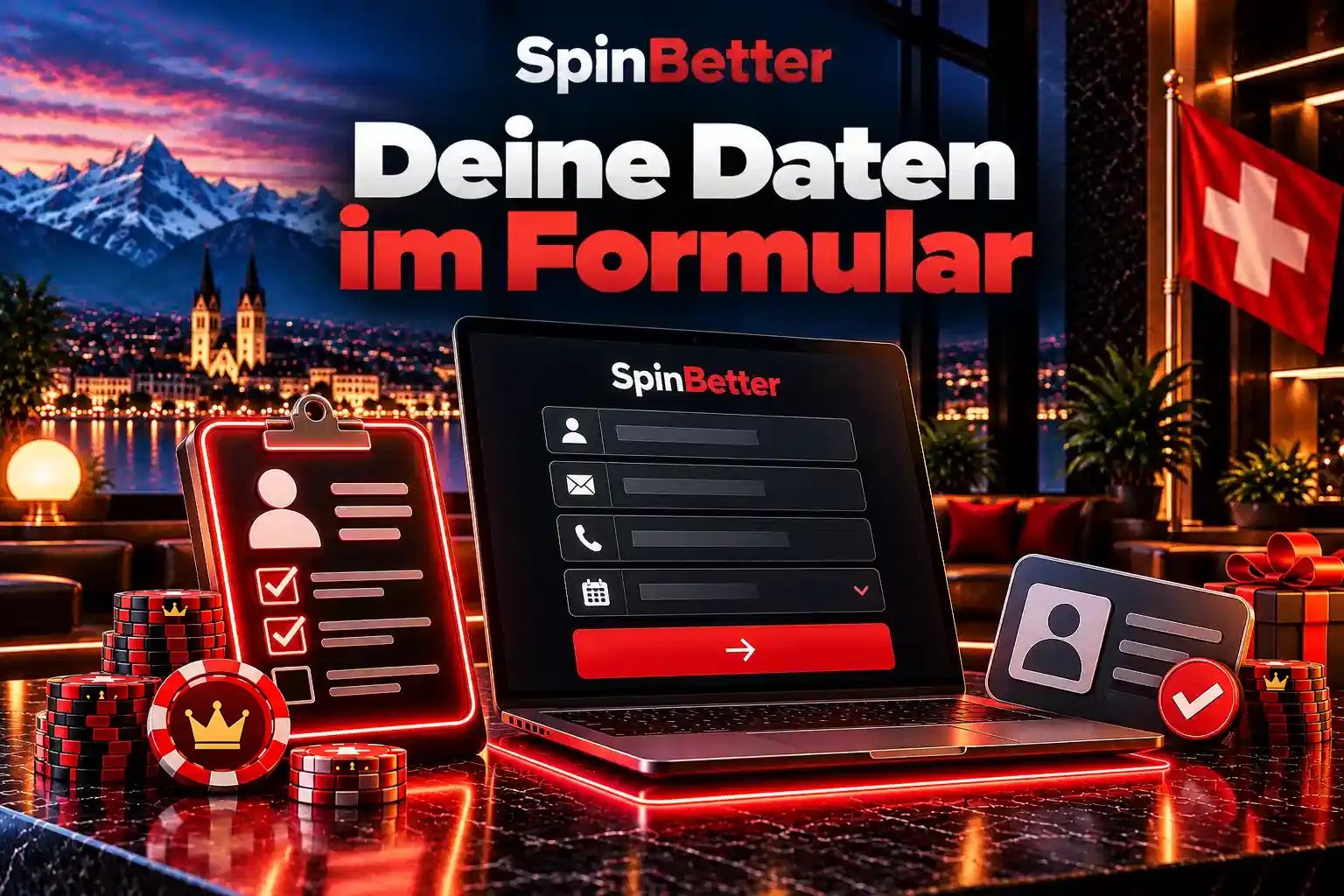 Anmeldeformular von SpinBetter mit Feldern für E-Mail, Telefon und Passwort