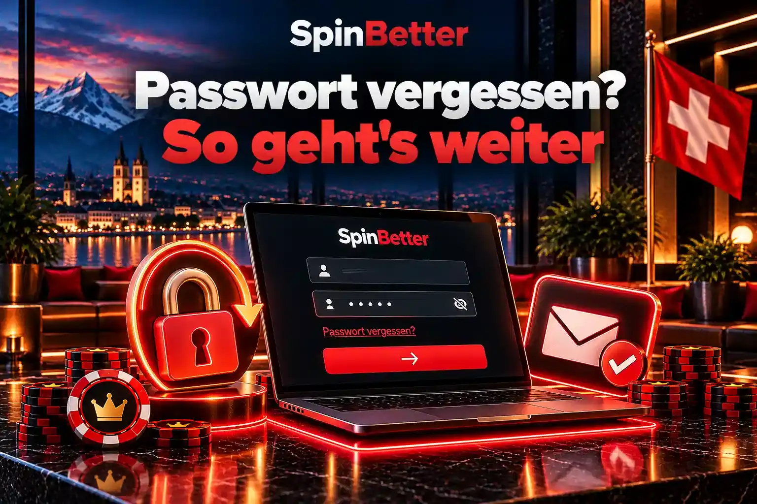Anmeldemaske mit der Funktion Passwort vergessen und Bestätigungs-E-Mail